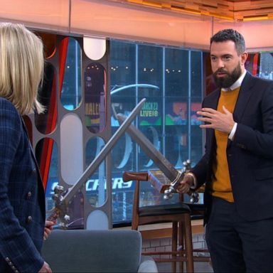 VIDEO: Tom Cullen's swordplay with Michael and Sara