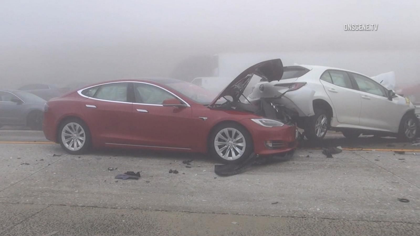 Massive 50 Car Pileup On A Busy La Freeway Good Morning America