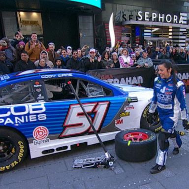 VIDEO: History-making NASCAR pit crew Brehanna Daniels and Breanna O'Leary