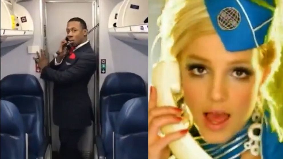 VIDEO: Flight attendant epically recreates Britney Spears' 'Toxic' music video 