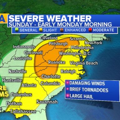 VIDEO: Tens of millions at risk from the severe weather from the South to Northeast