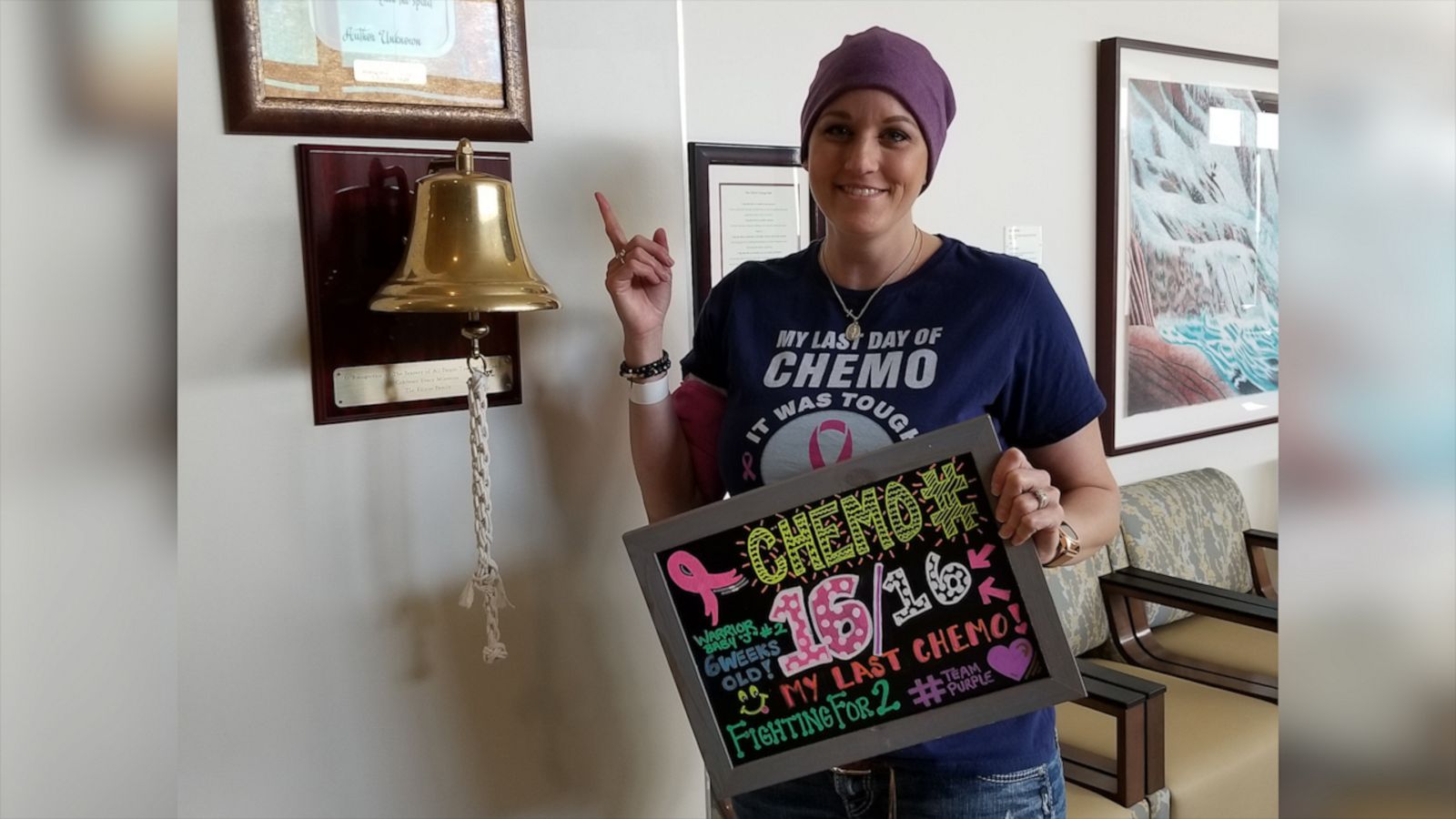 VIDEO: Woman rings chemotherapy bell after fighting breast cancer while pregnant