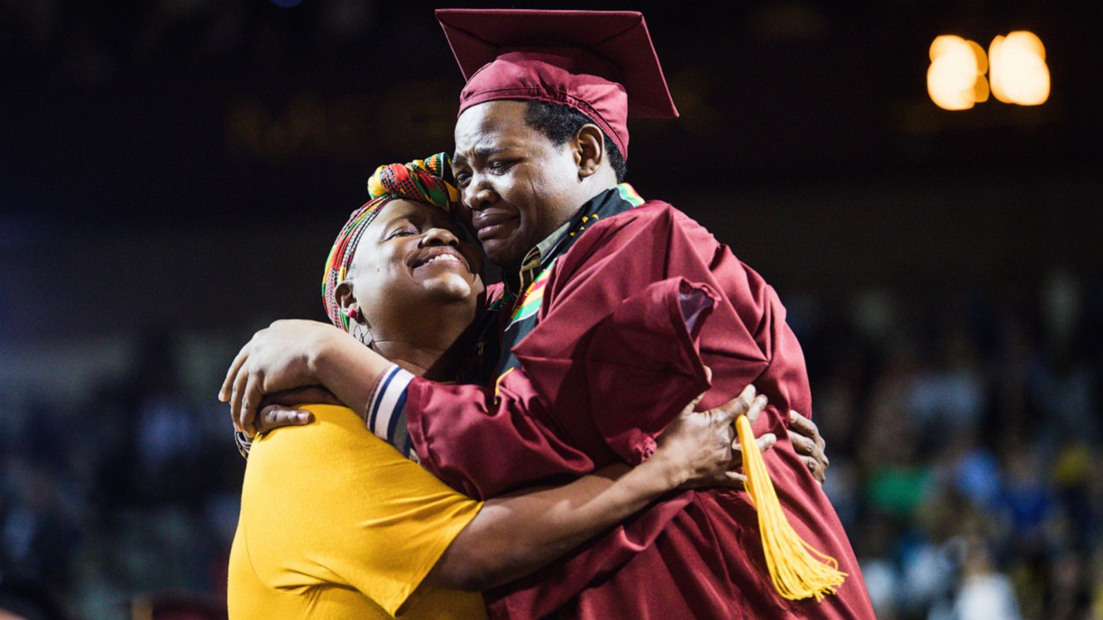 VIDEO: Mother and son receive college diplomas together