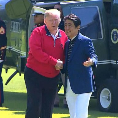 VIDEO: Trump plays golf with Japanese PM Shinzo Abe during 4-day state visit 