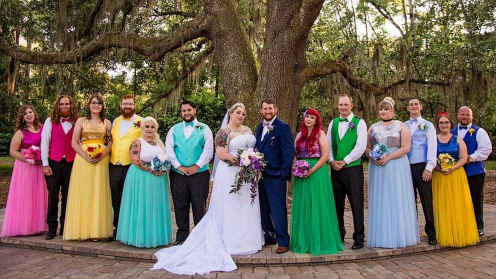 Couple Ties Knot In Magical Disney Themed Wedding Video Abc News