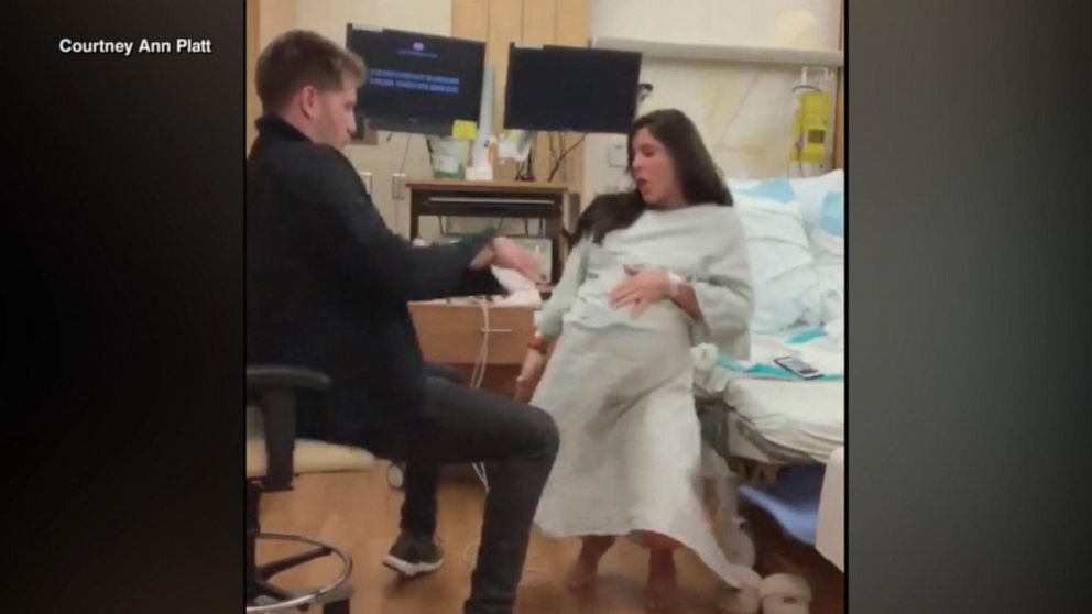 VIDEO: Couple performs choreographed dance while waiting for labor in hospital room