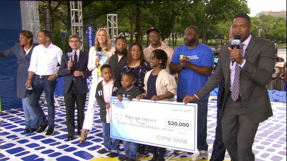 VIDEO: Food bank Philabundance surprised with $20K check, live on 'GMA' 