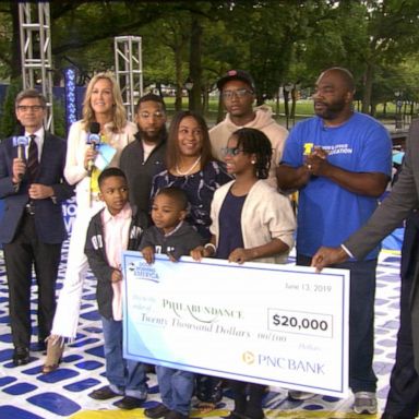 VIDEO: Food bank Philabundance surprised with $20K check, live on 'GMA' 