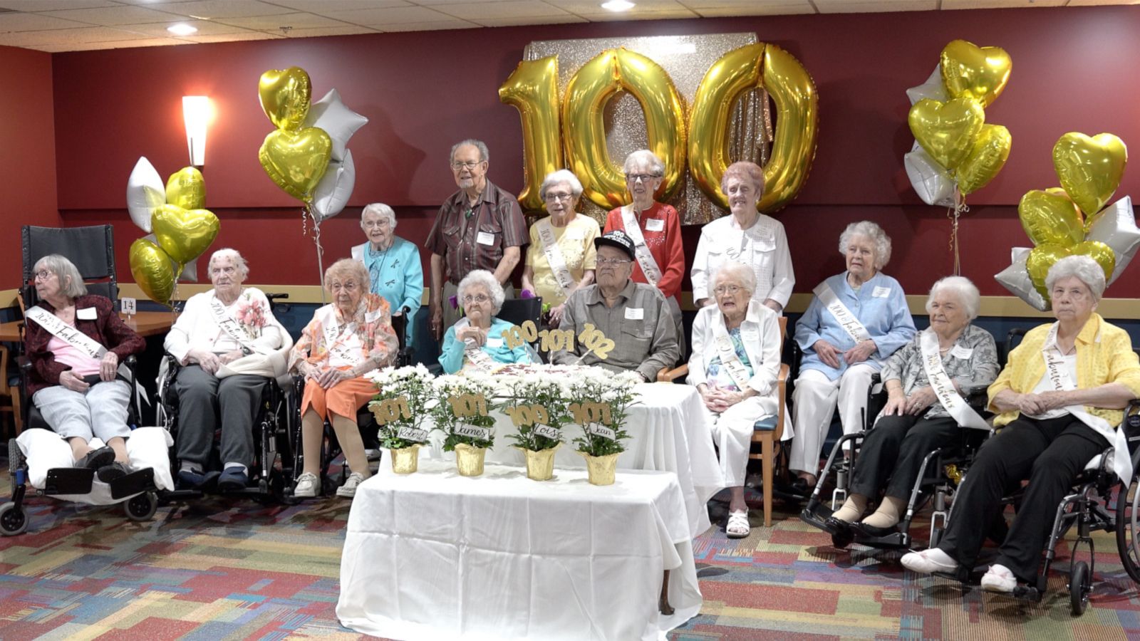 VIDEO: Retirement community celebrates 18 residents who turn 100 or older this year