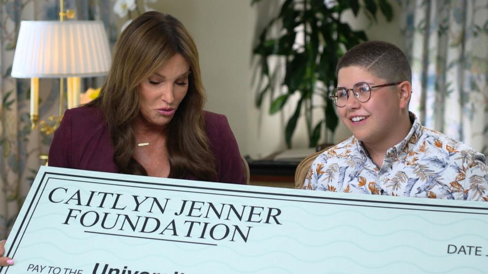 VIDEO: Caitlyn Jenner surprises transgender student with scholarship