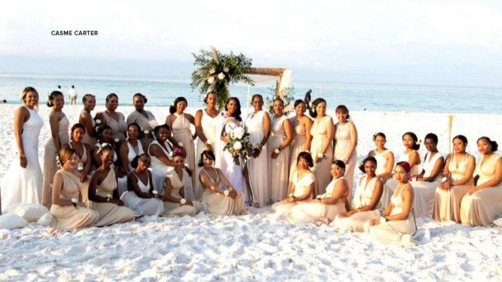 bride has 34 bridesmaids