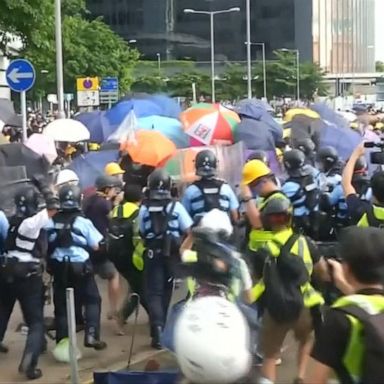 VIDEO: Hong Kong protestors clash with police