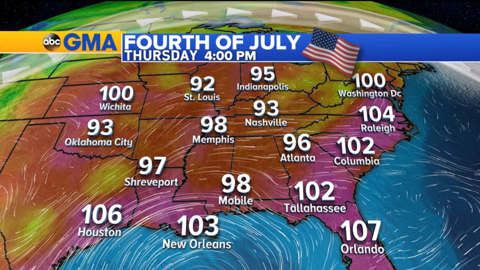 VIDEO: High temperatures across the country ahead of July 4th