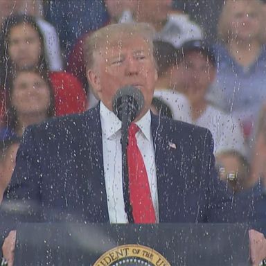 VIDEO: Trump's 'Salute to America' goes on despite heat and rain storms