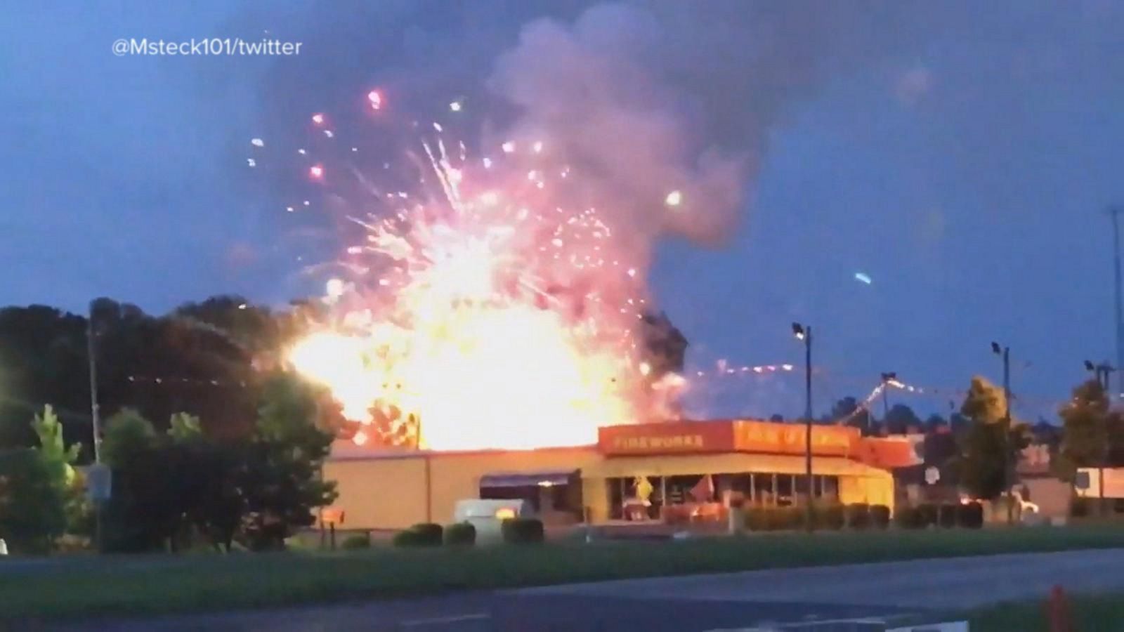 VIDEO: Fireworks go up in smoke outside store