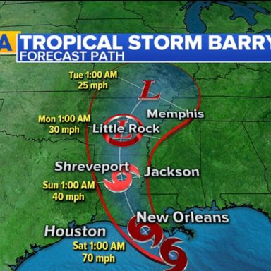 VIDEO: Tropical Storm Barry nears Louisiana