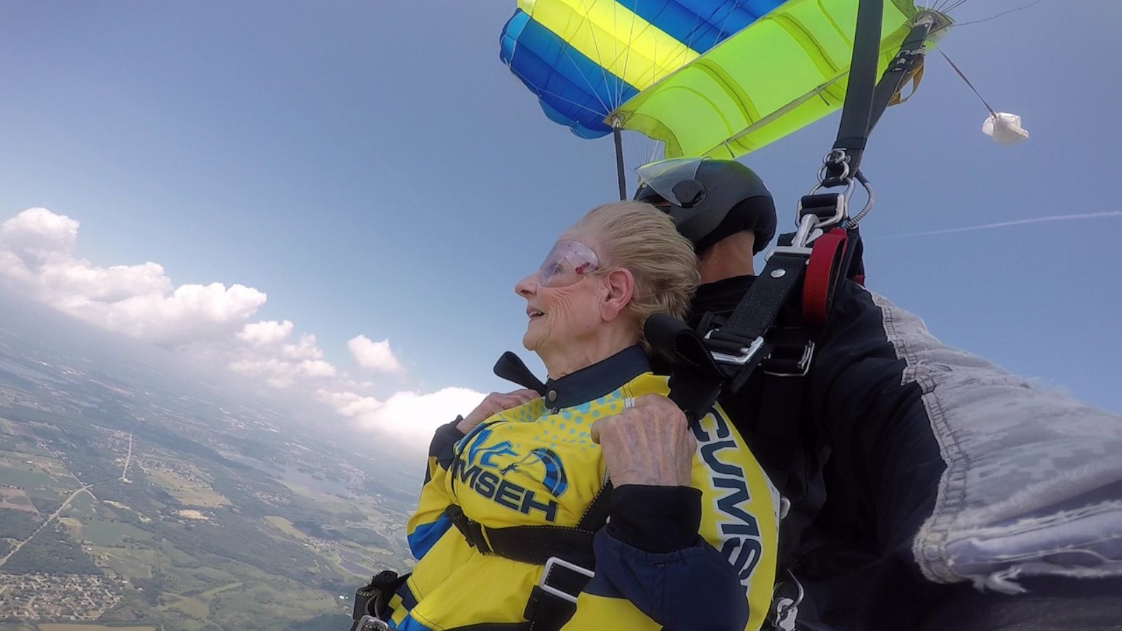 VIDEO: Two adventurous grandmas go skydiving to complete their bucket lists