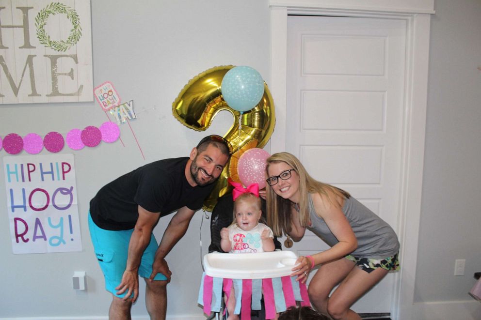 PHOTO: Hunter and Elizabeth Sykes with their daughter, Tynleigh. 