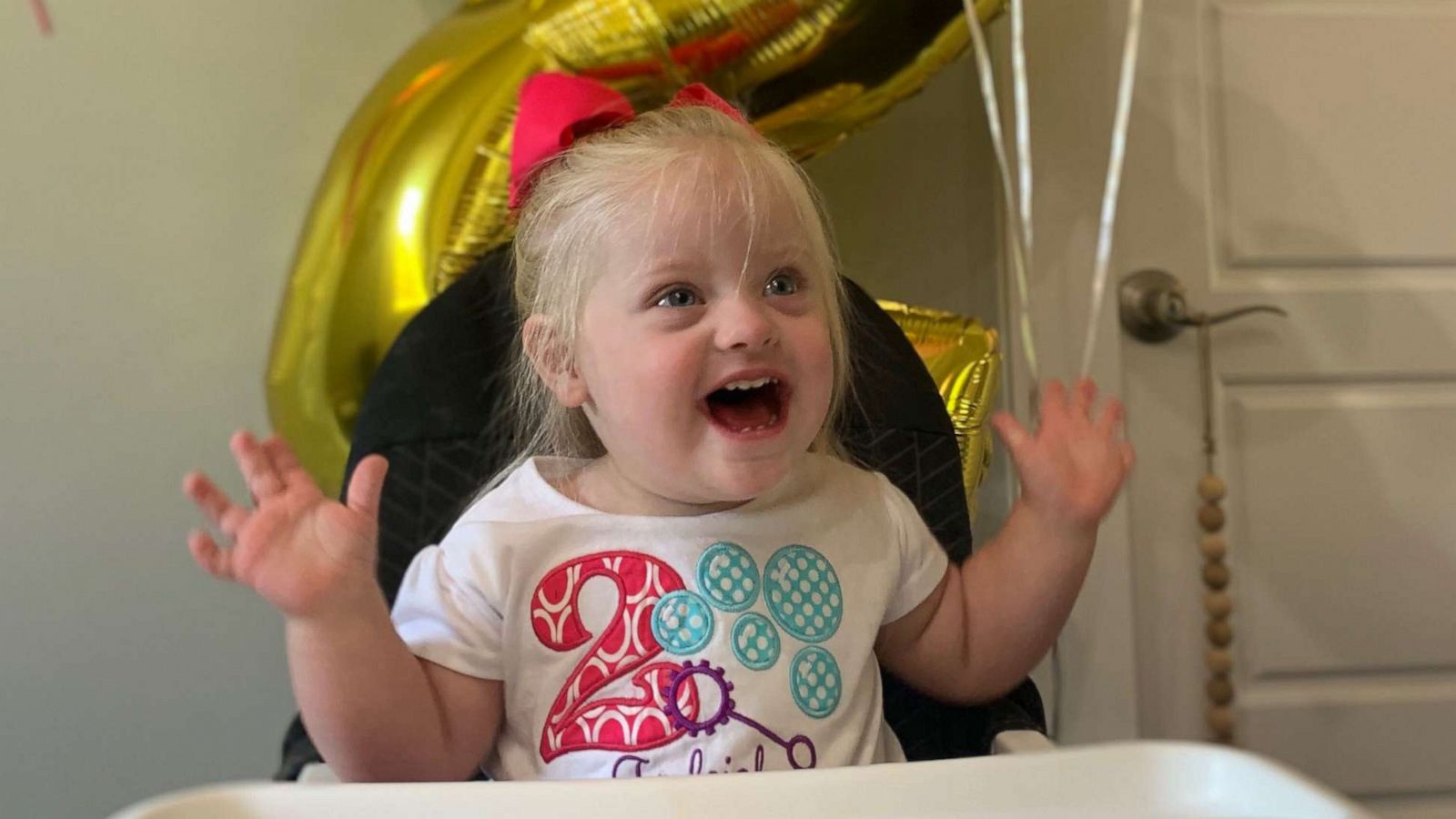 PHOTO: Tynleigh Sykes celebrates her second birthday.