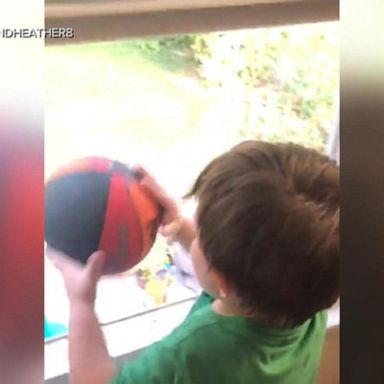 VIDEO: 4-year-old scores baskets from his bedroom window