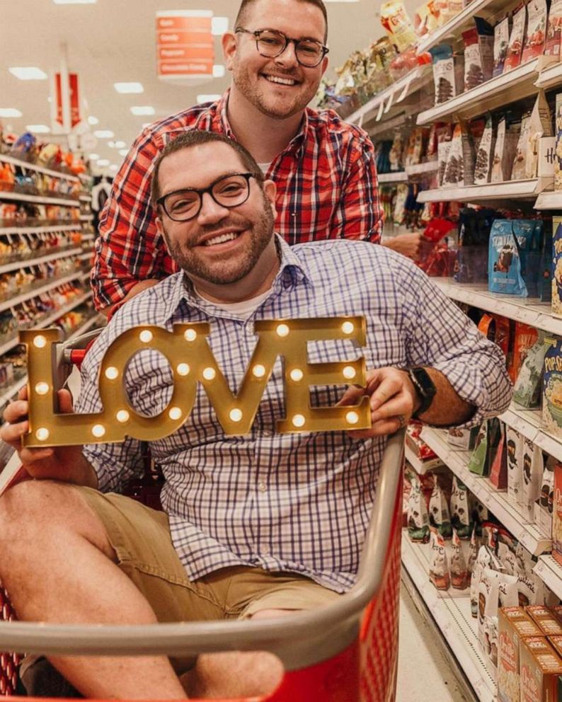 PHOTO: Aaron Damron and Tony DiPasqua had a Target-themed engagement shoot. 