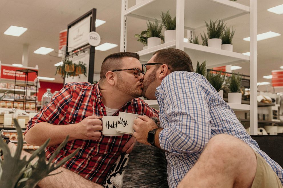 PHOTO: Aaron Damron and Tony DiPasqua had a Target-themed engagement shoot.  