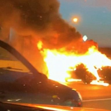 VIDEO: Tesla in autopilot mode bursts into flames, crashes into parked truck