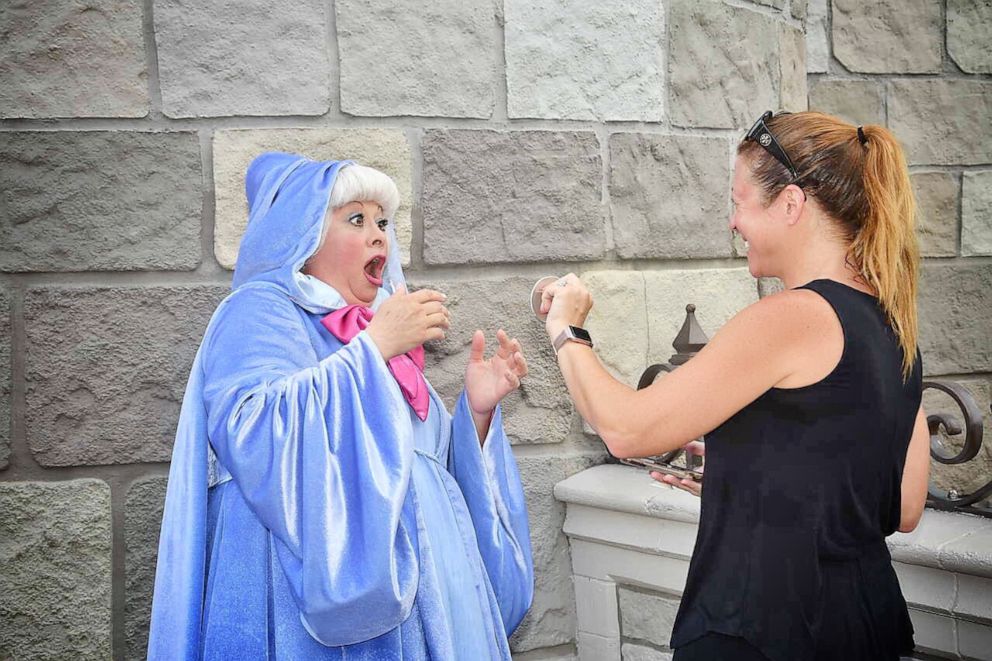 PHOTO: A Florida mom took her kids to their first day of school and then went to Disney World to celebrate. 