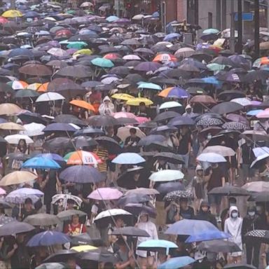 VIDEO: Protesters again flood Hong Kong streets