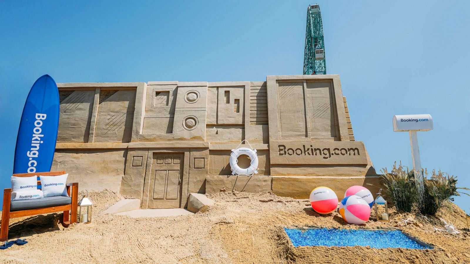 PHOTO: Sleep in a sand castle built for Booking.com.