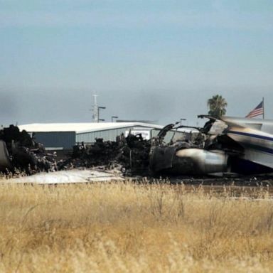 VIDEO: Plane skids off runway, bursts into flames