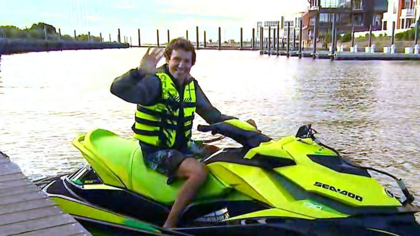 PHOTO: David Pike shows "GMA" his morning ride on a jet ski from Jersey City to Brooklyn.