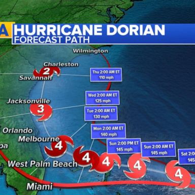 VIDEO: Hurricane Dorian heads toward the East Coast 