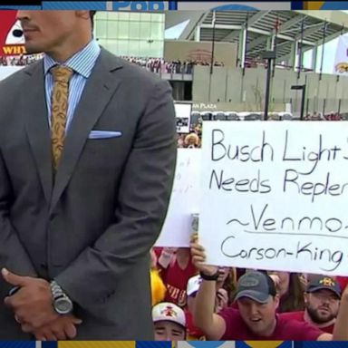 VIDEO: College football fan donating over $40,000 from 'beer money' sign to hospital