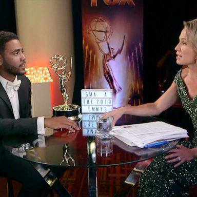 VIDEO: Jharrel Jerome talks to Amy Robach after winning an Emmy for Actor in Limited Series 