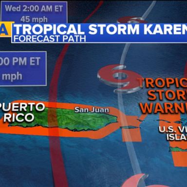 VIDEO: Tropical Storm Karen takes aim at Puerto Rico 