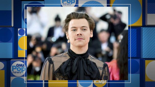 Harry Styles wears $75 Harry Styles shirt with a pearl necklace - Good  Morning America