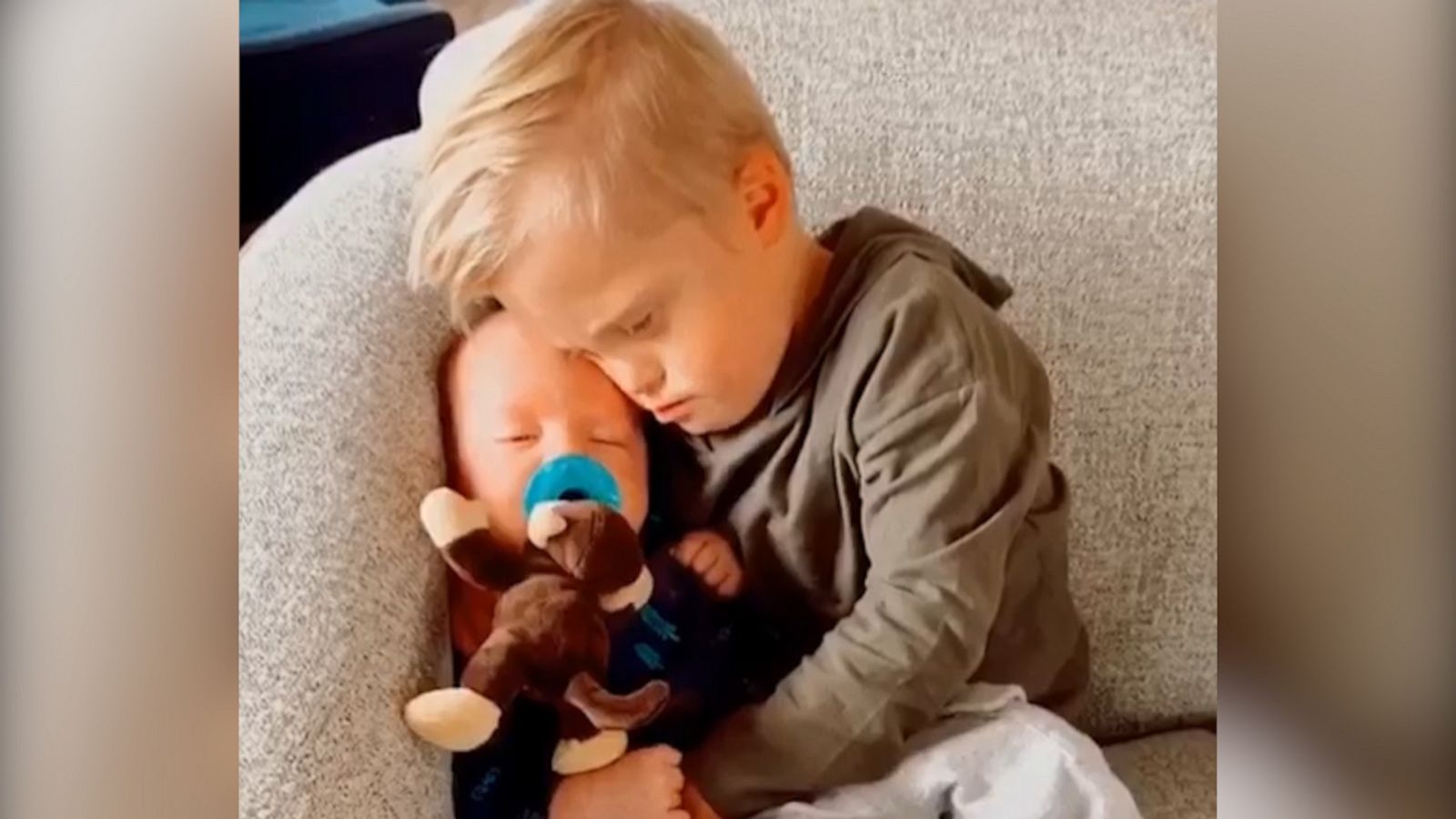 VIDEO: This toddler comforting his baby brother is too cute