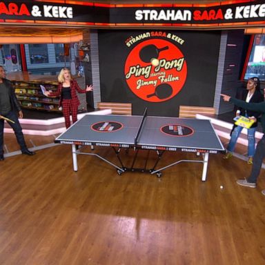 VIDEO: Jimmy Fallon plays pingpong with Michael, Sara and Keke