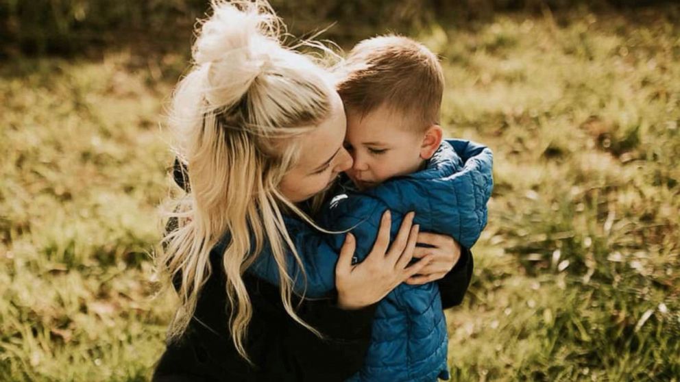 PHOTO: Caitlin Fladager and her four-year-old son. 