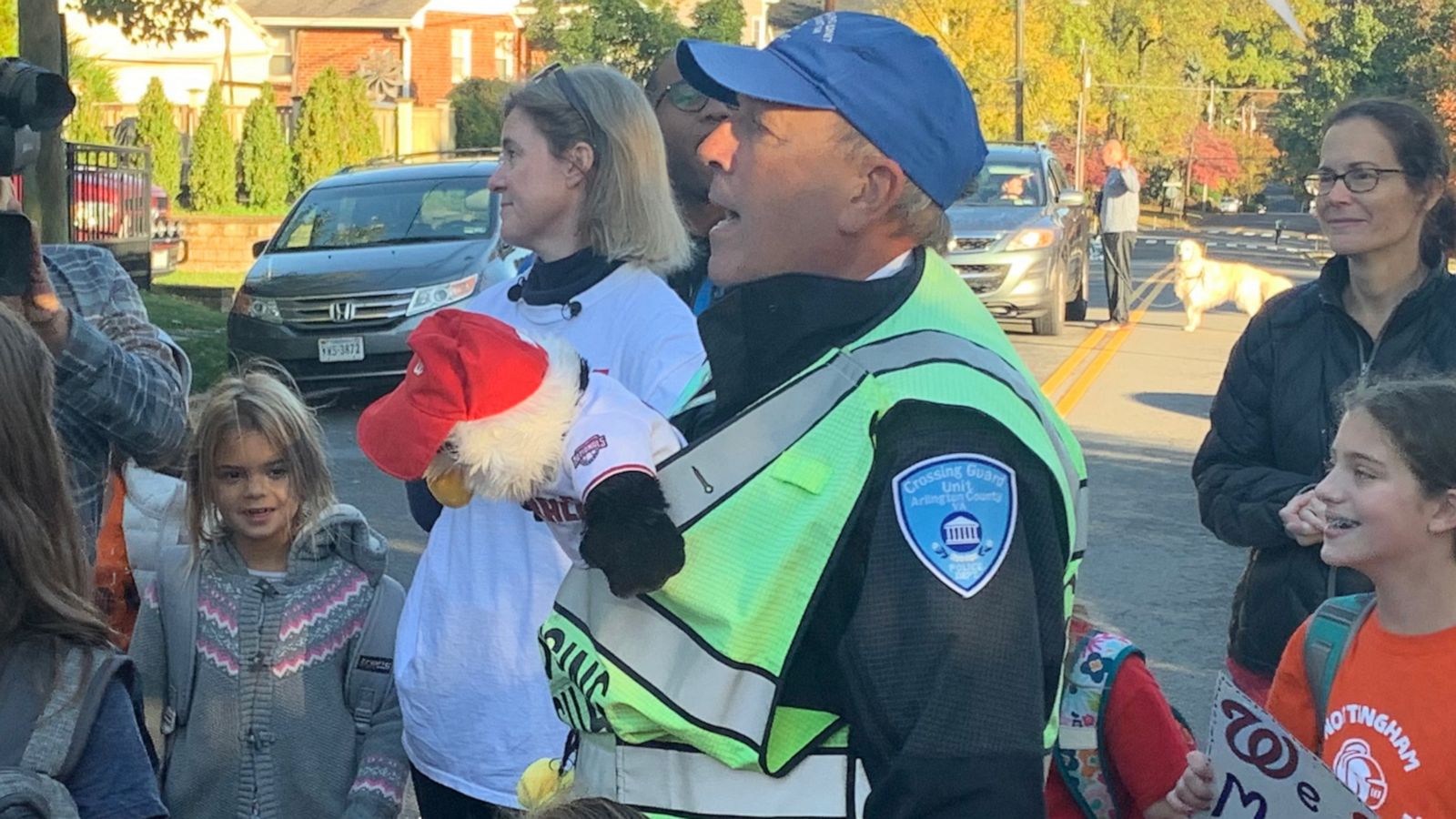 VIDEO: School crossing guard who loves the Washington Nationals surprised with World Series tickets by students