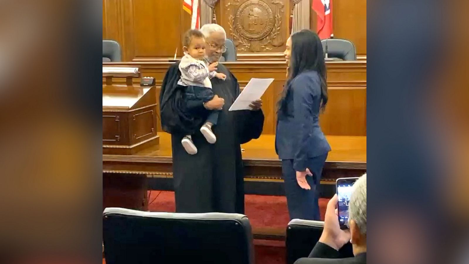 VIDEO: Judge holds baby as mom is sworn in as lawyer