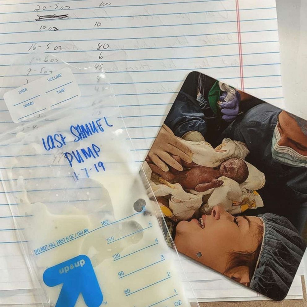 PHOTO: Sierra Strangfeld knew her son would pass away shortly after birth but decided to pump her breast milk to donate to another baby.