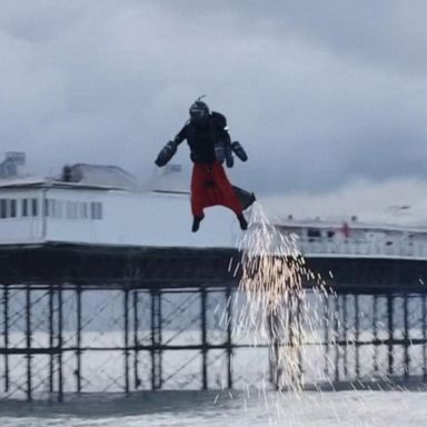 VIDEO: British inventor breaks his own record for fastest flight in a jet suit