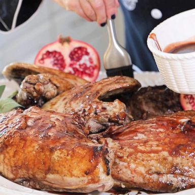 VIDEO: Spice up your Thanksgiving with this pomegranate-glazed grilled turkey 