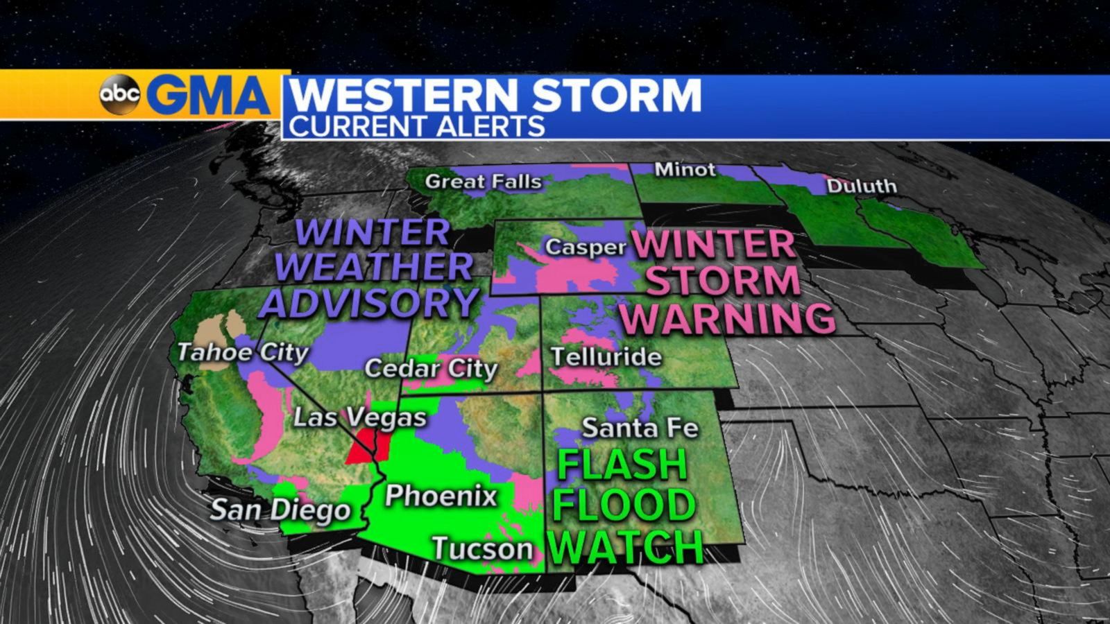 VIDEO: Flood watches and winter storm warnings