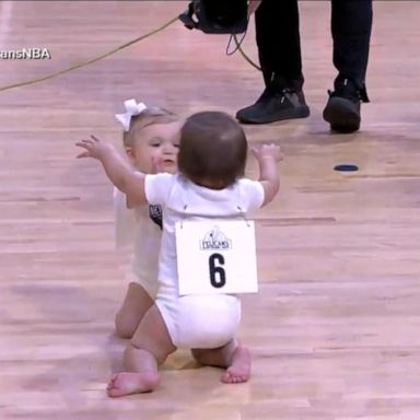 VIDEO: Baby race steals the show at NBA game