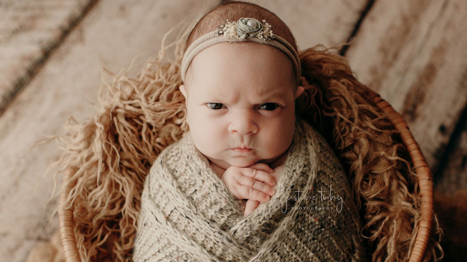 VIDEO: This baby is not feeling it during her newborn photo session