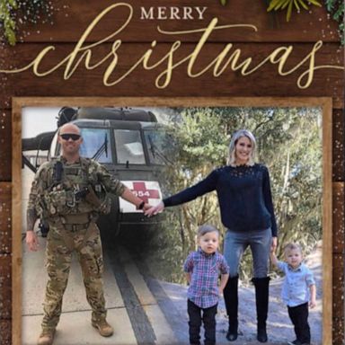 PHOTO: Danielle Cobo found a creative way to incorporate her military husband into this year’s Christmas card, since it's the first holiday he will spend without his family.