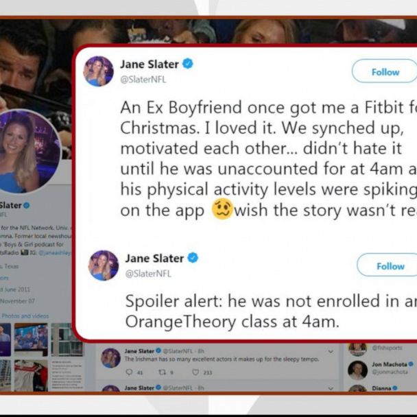 NFL Network's Jane Slater caught her ex cheating via FitBit